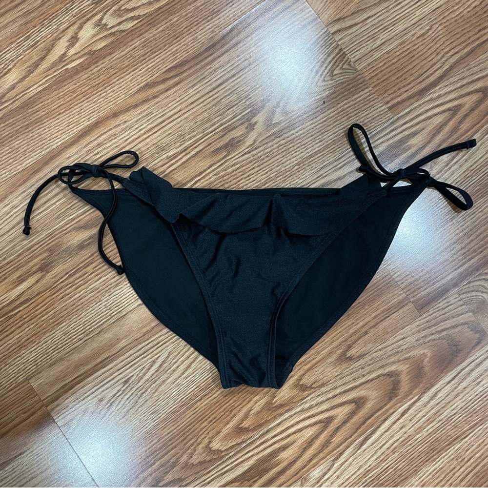 Bikini bottom with frill - black